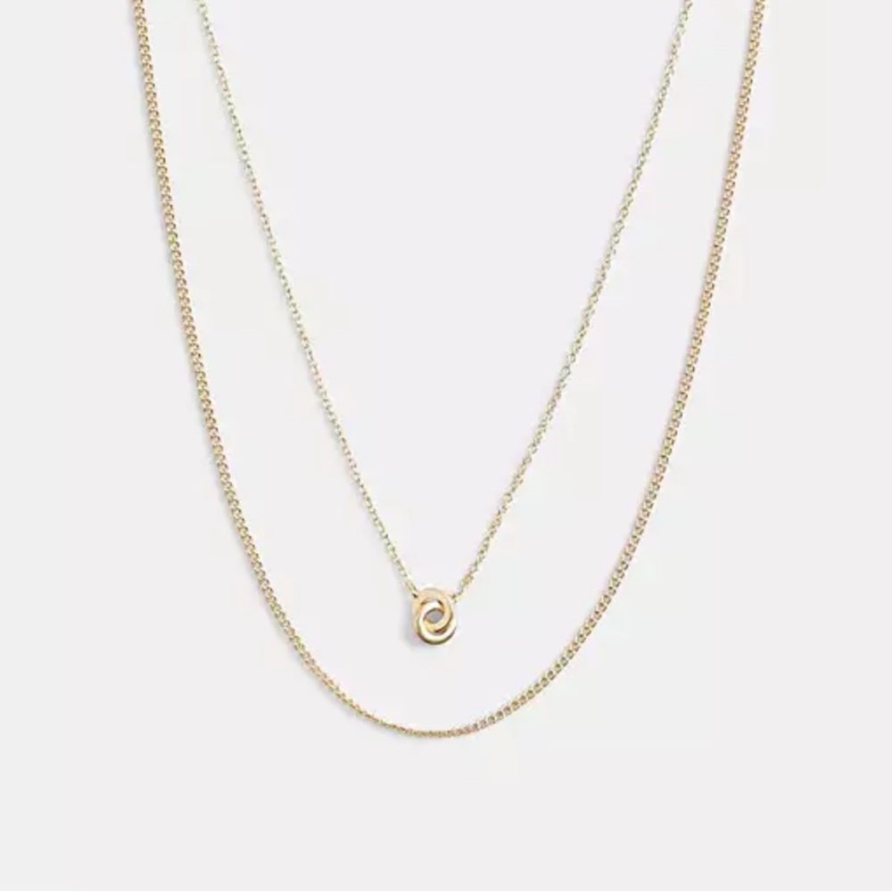 Coach Delicate Interlocking Layered Necklace - image 1